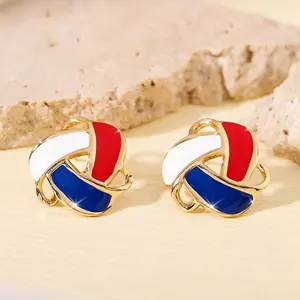 Red, white, and blue Independence Day colored stainless steel earrings, made with non-fading materials, suitable for daily wear, holidays, and as gifts for both men and women, Independence Day party jewelry accessories, Fashionable Earrings