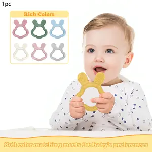 Baby Teething Toy Rabbit Ear Design Silicone Material Food Grade Safe Surface Smooth Easy Grip Ideal Gift for Newborns Sensory Development