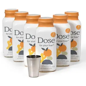 DOSE Liver Support Liquid 16oz USDA Organic Liver & Digestive Support Supplement with Milk Thistle Turmeric Dandelion Ginger Orange Flavor No Pills Daily Wellness 6 Bottles