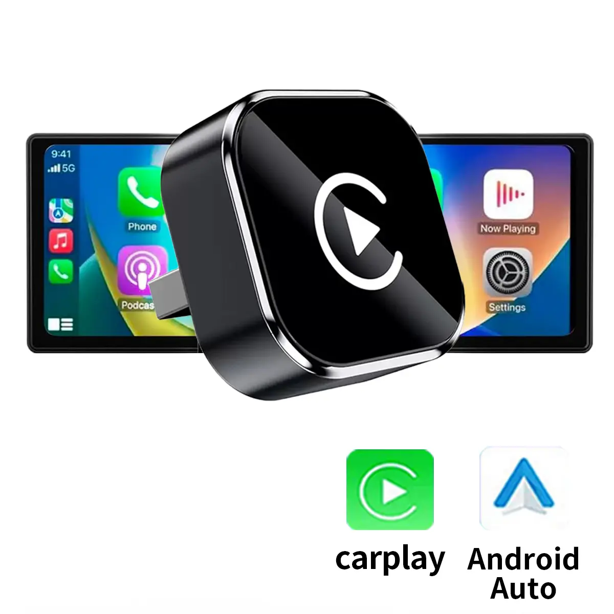 [YURNLV] 2026 Latest Wireless CarPlay Adapter — Compatible with iPhone/Android, Supports Hands-Free Calling.