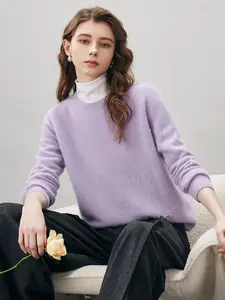 COMOBOCA Women's Wool Seamless Brushed Knit Sweater for Cozy Winter Wear, Lightweight & Figure-Flattering Design, Soft Luxurious Feel