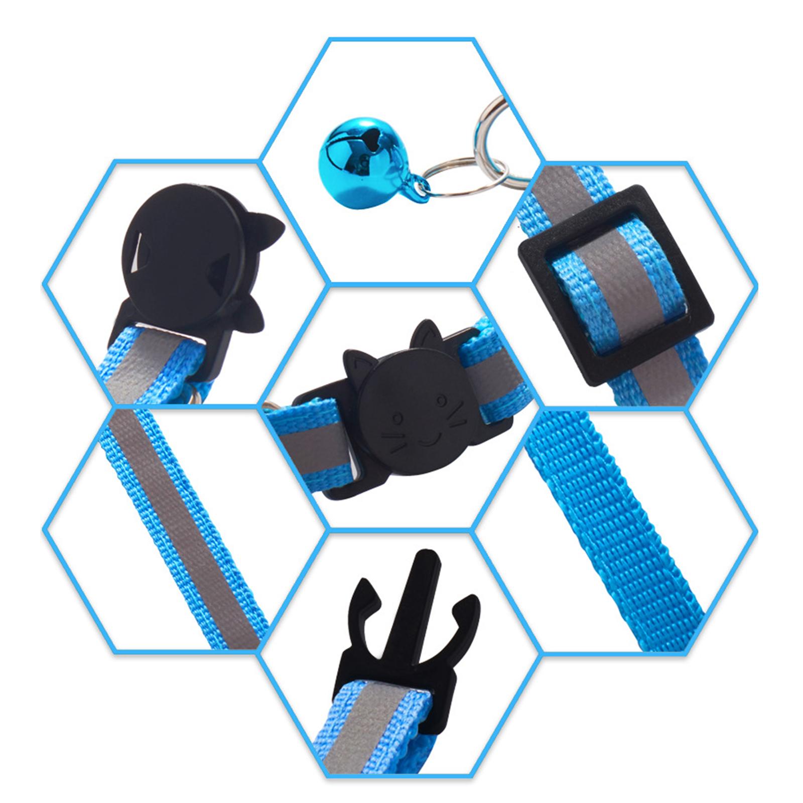 Collar - New Colors Reflective Breakaway Cat Collar Neck Ring Necklace Bell Pet Products Safety Elastic Adjustable With Soft Material 1PC pet accessory cribbing collars pet collar cat collar dog