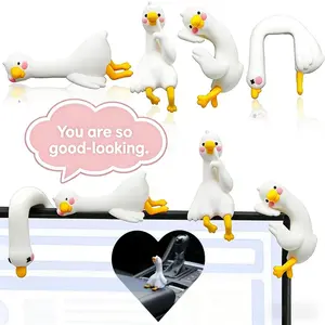 Cute Lazy Duck Desk & Car Decorations – Mini Epoxy Resin Figurines for Computer Monitors, Desks, and Car Interiors – Whimsical Office & Car Accessories