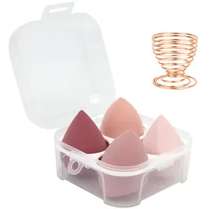 5 Pcs Makeup Sponges Set with Holder and Egg Case - Blending Blenders for Cream, Powder and Liquid