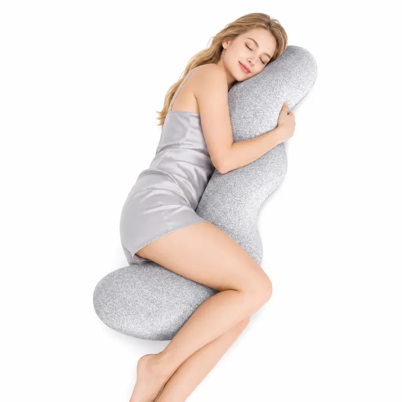 Full-Body Ergonomic Support Bolster Pillow - Cool, Breathable, Back, Belly, Hips & Leg Support for Side Sleepers, Pregnancy Comfort & Deeper Restful Sleep