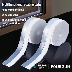 Silicone Door Sealing Strips with Super Glue, Multi-Size, Dust-Proof, Sound-Insulating, Anti-Collision, Weatherproof for Shower Doors and Home Airflow Prevention