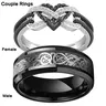 Unisex Heart Stackable Ring Set - Durable Hypoallergenic Stainless Steel, Cubic Zirconia CZ, Black Matching BF and GF Promise Rings, Adult Valentine's Day Gifts