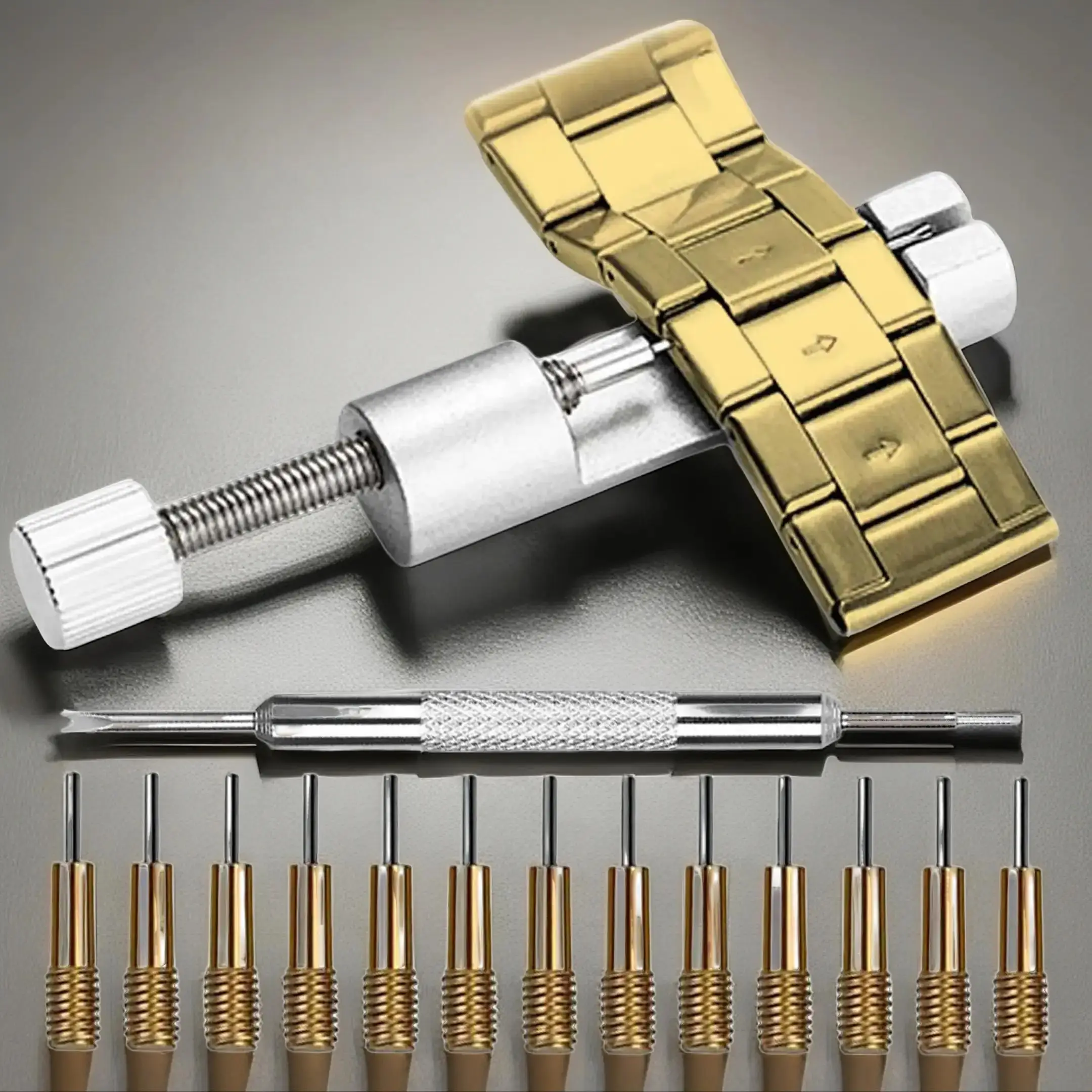 Watch Link Removal Tool, Watch Band Tool Kit, Watch Band Link Pin Adjustable Remover, Spring Bar Tool, Spare Needles, Repair Tools, Hardware Heavy Dut
