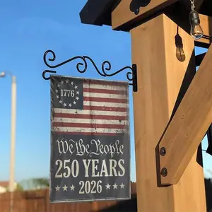 We the People 250th Anniversary Garden Flag _ Vintage 1776 American Flag Design _ Double Sided Polyester _ Patriotic Yard Decor Gift