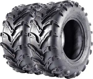 GARVEE Set of 2 ATV UTV Tires 6PR All Terrain 25x10-12 TL - Durable Tubeless Off-Road Tires for Trail, Sand, and Mud Riding