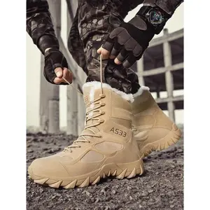 Men's Combat Military Boots, Fashionable Non-Slip Wear-Resistant Large Size Outdoor Training Hiking Shoes, New Army Tactical Boot, Lightweight Hiking Boots