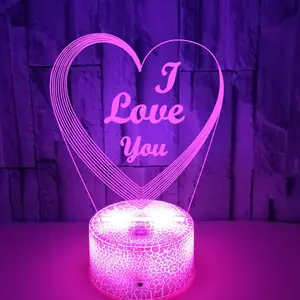 USB Creative 3D Night Light, I Love You Glowing Letter Lamp, Valentine's Day Proposal Wedding Decoration, Bedroom Decor, Romantic Lighting