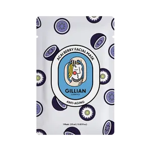 Gillian Cosmetics | Acai Berry Anti-aging Sheet Mask with Hydrolyzed Collagen & Sodium Hyaluronate for Hydration & Elasticity by elvis+elvin (25ml)