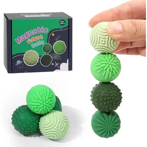 Silicone Magnetic Balls Fidgets for Adults Teens, Stress Anxiety Relief Sensory Toys for Autism ADHD, Large Texture Magnet Balls Office Desk Toy, Quiet Fidgets Items