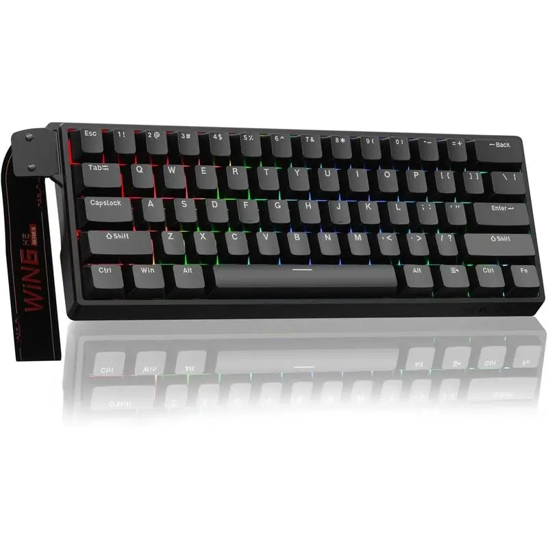 Aula WIN60 HE 60% Wired Magnetic Keyboard with Adjustable Actuation, 8000 Hz Polling Rate, Hall Effect Switches, Hot-Swap, for FPS Games (Black)