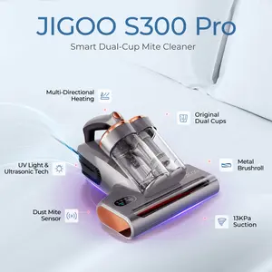 JIGOO S300 Pro Dual-Cup Smart Mite Cleaner with Dust Mite Sensor