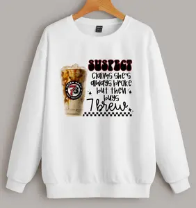 7brew Coffee Shirt - Sweatshirt, Coffee Lover T-Shirt, Funny Coffee Shirt, Trendy Café Sweater, Cute Coffeeholic Tee