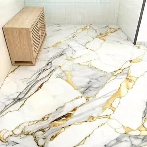 Marble Pattern Self-Adhesive Wallpaper and Floor Sticker, Easy Install and Remove, Renovate Old Floors and Walls, 1 Roll