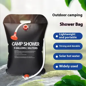Solar-Powered 20L Camping Shower Bag, Portable & Foldable Hot Water Bag with Leakproof Design - Outdoor Solar Heating System for Hiking, Beach, RV Trips & Emergency Use (2025 New)
