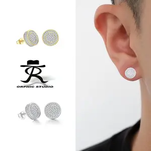 ORP Hip Hop 8MM Earrings, Zircon Light Luxury Men's and Women's Earrings Couple Earrings Gift