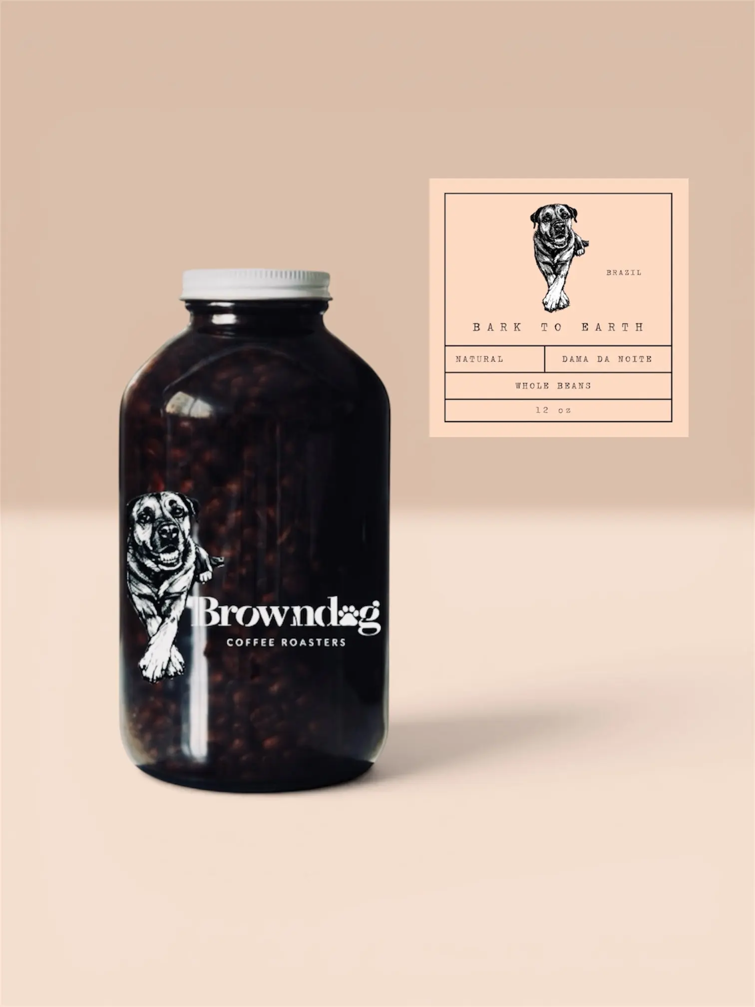 BARK TO EARTH Brazil Single Origin Coffee - Cerrado Mineiro, Minas Gerais, Medium Dark Roast, 12oz/340gr