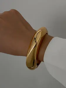 Trendy Irregular Open Bracelet Metal Jewelry, Unique Fashion Accessory, Stylish Unisex Bangle, Perfect Gift Idea, Trendy Fashionable Accessories