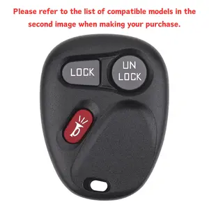 Key Fob Replacement for 2001-2002 Chevy Silverado Suburban Tahoe & GMC Sierra Yukon, 2001-2004 Chevy S10 GMC Sonoma, 2002 Avalanche Escalade, 3 Button Keyless Entry Remote Control, Replaces KOBLEAR1XT 15042968