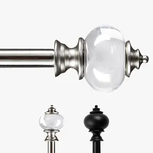 Deconovo Decorative Adjustable Single Window Curtain Rod Set