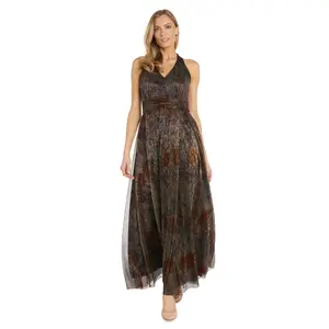 R&M Richards 1539 Long Formal Metallic Evening Dress