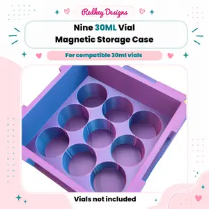 9 Count 30ml Magnetic Vial Storage Case | Peptide, Insulin, TRT Vial Organizer