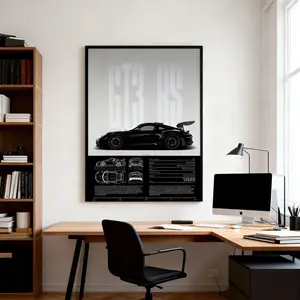 High-performance GT3 RS Model Specification HomeDecor family poster  WallArt LivingRoom Canvas for Bedroom Decor Canvas Poster Aesthetic Office Bathroom Painting Picture Print Modern Family