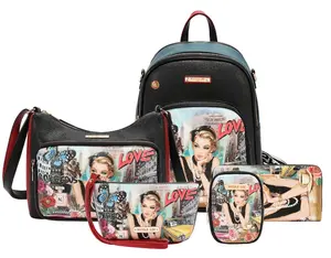 NICOLE LEE SABINA IMAGINES 5PC SET (BACKPACK, CROSSBODY, POUCH, COINPURSE, WALLET)