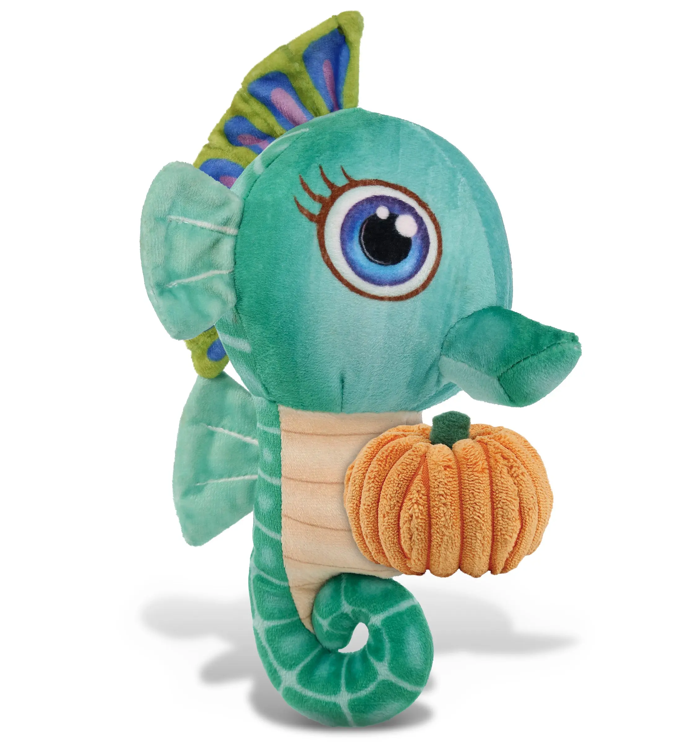 PLUSH PUMPKIN - PLUSH BUDDIES - GREEN SEAHORSE - Fall Decor, Birthday gift Plush