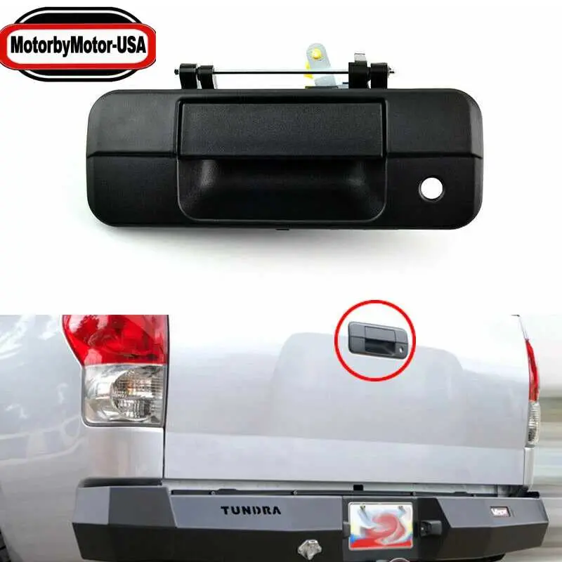 Motorbymotor For 07-13 Tundra Pickup Truck Texture Tailgate Liftgate Door Handle w/o Camera