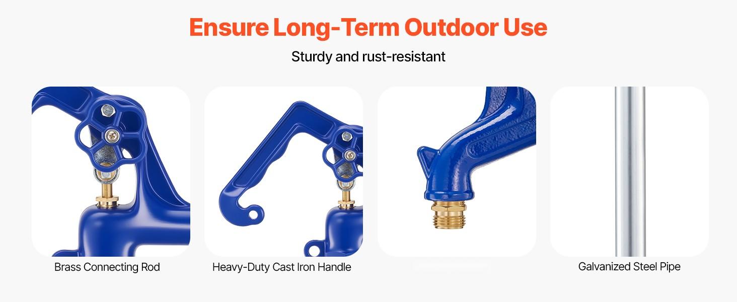 Frost-Proof Yard Hydrant For Irrigation, 12-Inch Buried Depth, Outdoor Freeze-Proof Faucet With 3/4-Inch NPT Connection, Lever Handle And Handwheel, Lead-Free Hydrant For Garden, Yard And Farm Irrigation Applications