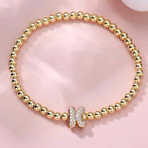 Rhinestone Decorated Letter Design Beaded Bracelet, Fashionable Bracelet, Fashion Jewelry for Party, Daily Clothing Decor, Trendy All-match & Exquisite Jewelry for Birthday Gift, Letter Link Bracelet, Trendy Jewellery Accessories, Bead Bracelets