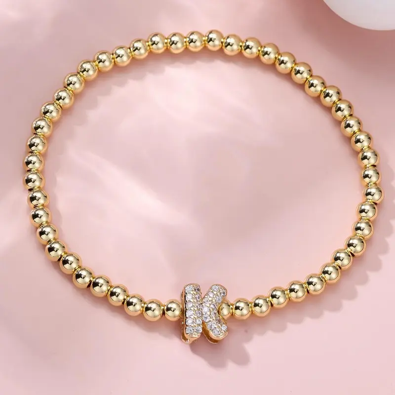 Rhinestone Decorated Letter Design Beaded Bracelet, Fashionable Bracelet, Fashion Jewelry for Party, Daily Clothing Decor, Trendy All-match & Exquisite Jewelry for Birthday Gift, Letter Link Bracelet, Trendy Jewellery Accessories, Bead Bracelets