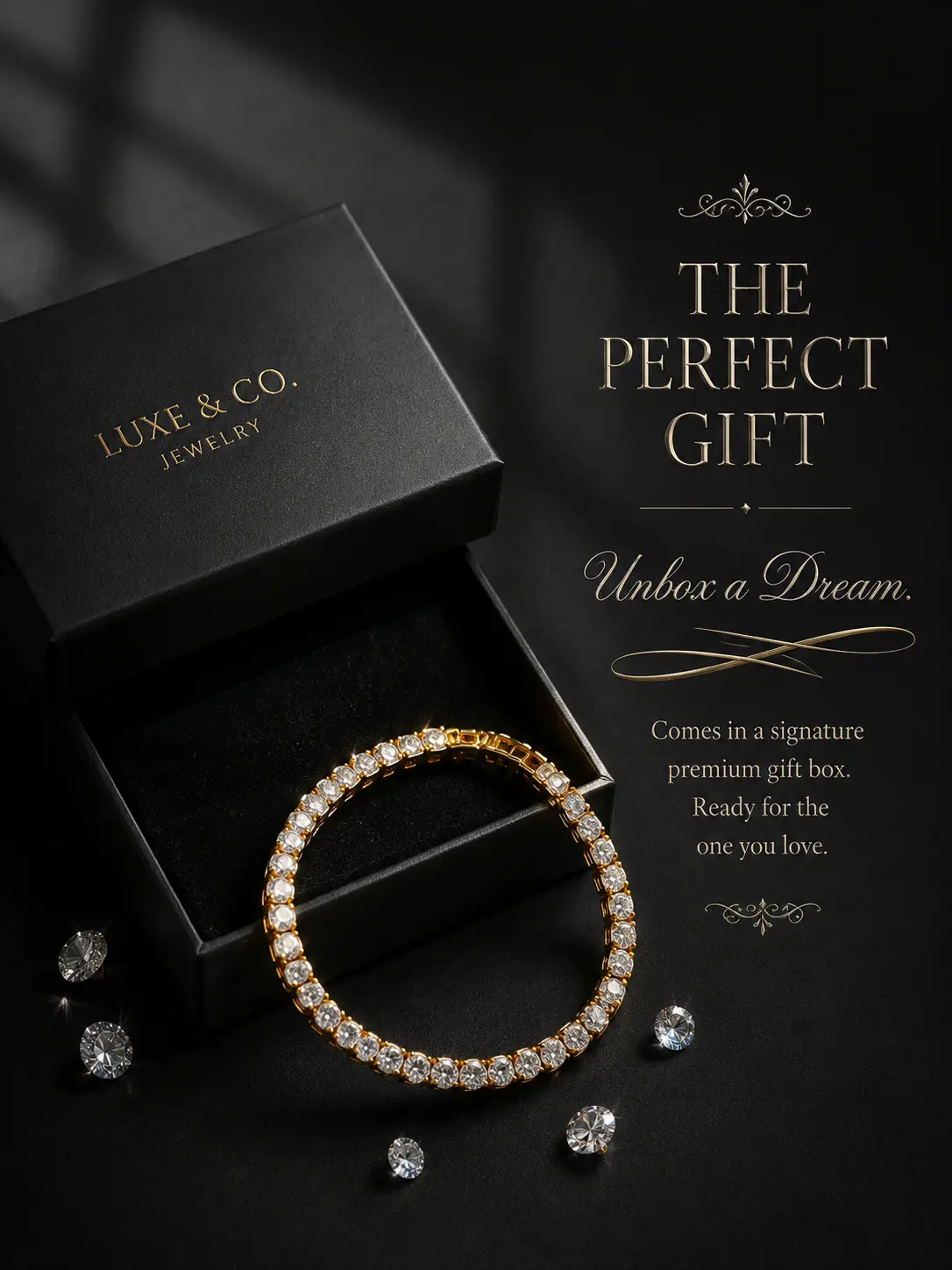 Gold Plated Artificial Zircon Tennis Bracelet, 3.8mm Round-Cut Brilliance Shine Jewelry for Men & Women, Stackable for Everyday Wear, Artificial Zircon Bracelet, Brilliance Shine Bracelets & Bangles