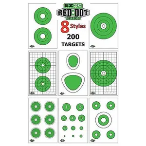 200 EZ2C Paper Shooting Targets 8 Red Dot Optics Styles 11”x17” USA MADE