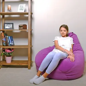 BIG GEM Bean Bag Chair for Adults, Teens and Kids. Pre-Filled. (Violet), (Purple). Made in The USA.