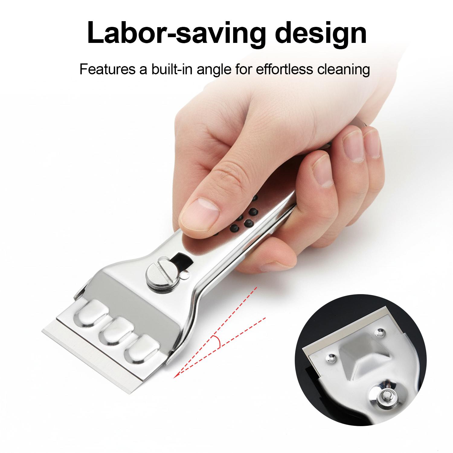 Razor Blade Scraper Tool, for Glass Ceramic and Induction Cooktops Glass Cooktop Stove Scraper with 5PCS Replacement Accessories for Glass Clean,Paint,Old Label,Decal Sticker,Adhesive Remover