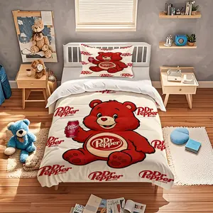 Dr Pepper Themed Duvet Cover (Including 1 Duvet Cover And 1-2 Pillowcases), Cute Patterned Bedding Set, Suitable For Decorating Bedrooms For Teenagers And Adults, Perfect Gift For Beverage Enthusiasts