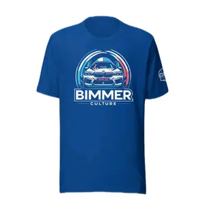 BMW M8 Unisex T-Shirt True Royal Blue - Bimmer Culture Car Club - Tops, Menswear