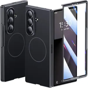 Magnetic for Samsung Galaxy Z Fold 7 Case, Compatible with Magsafe Full Body Mil-Grade Drop Shockproof Translucent Slim Phone Case for Samsung Z Fold 7, Black