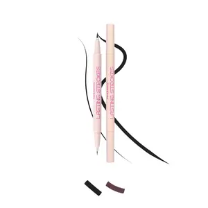 Lasting Strokes Liquid Eyeliner - Black Dual-Ended Tip for Bold & Precise Lines Waterproof Long-Wearing Formula Quick-Drying Smudge-Proof