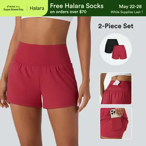 Halara 2-Piece Super High Waisted Back Pocket & Side Hidden Pocket 2-in-1 Yoga Shorts 3" Set #SwimWeek Halara 2-Piece Super High Waisted Back Pocket & Side Hidden Pocket 2-in-1 Yoga Shorts 3" Set #SwimWeek