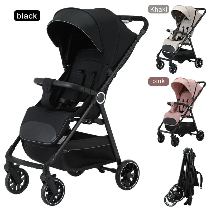 Lightweight Baby Stroller, All-Round Stroller for Babies 0-3 Years Old: One-Click Fold, Zippered Extended Sun Canopy, Only 11.68 lbs, Features Large Storage Basket,  Suitable for Travelling