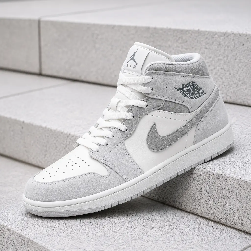 Nike Air Jordan 1 Mid SE Neutral Grey Sail FQ7720-002 Men's Fashion Sneaker New