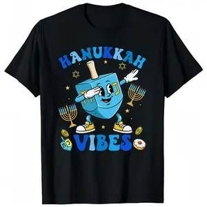 Hanukkah Vibe Funny Dreidel Dabbing T-Shirt Menorah Chanukah Shirt Herrenbekleidung