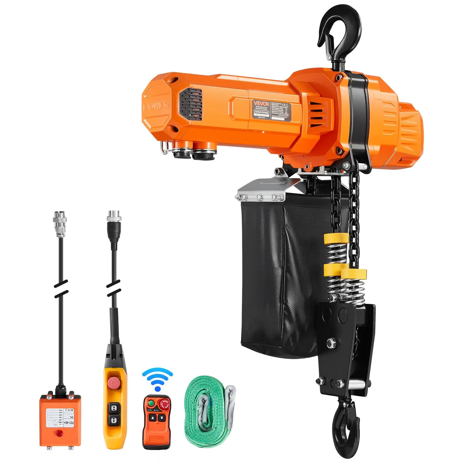 【Summerfinds】VEVOR 2200 lbs Electric Chain Hoist,10 ft Lifting Height120V Single Phase Overhead Crane with 328 ft Wireless & 8 ft Wired Remote ControlPower Electric Hoist for FactoriesWarehousesGarages
